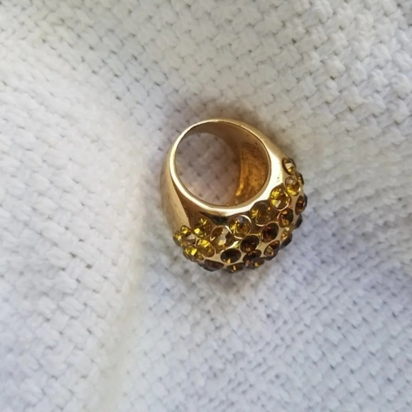 Bold amber tones crystal ring 6.5/7 - Picture 4 of 7